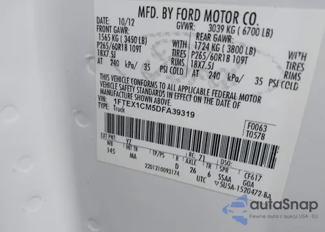 2013 Ford F-150 Xlt z USA, uszkodzony, nr VIN 1FTEX1CM5DFA39319